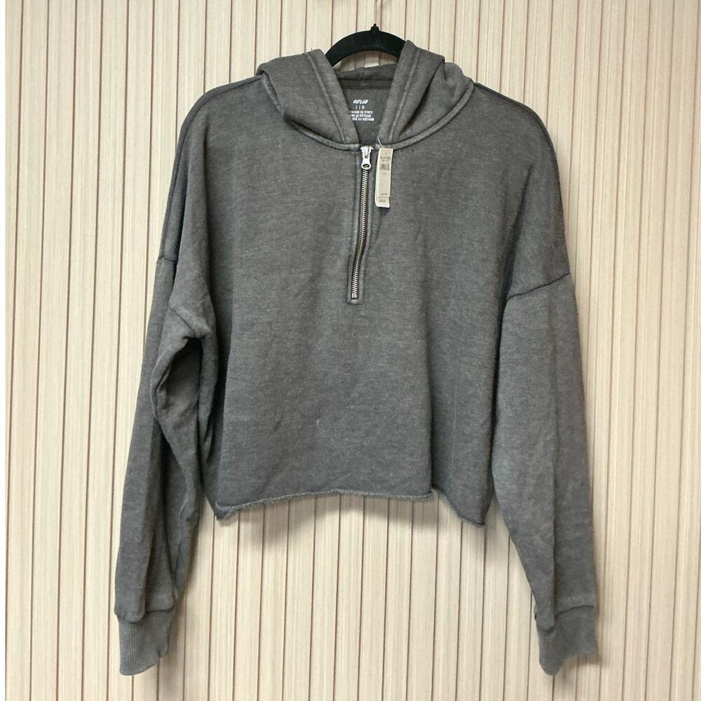 Aerie Women’s Dark Grey Quarter Zip Sweatshirt Size L